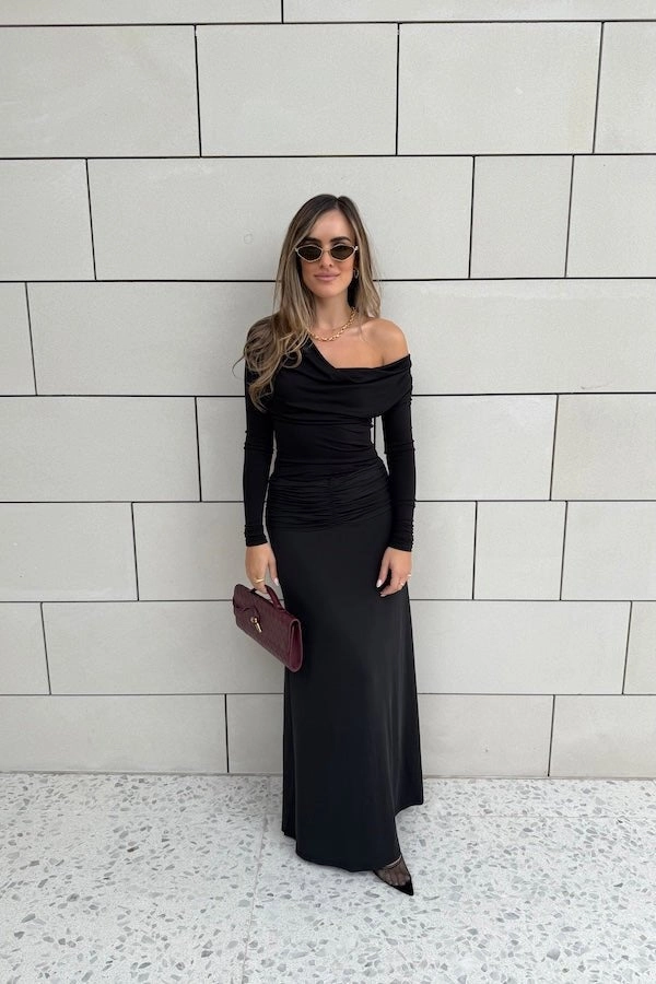 Sharp Style Hunter Maxi Skirt Black
