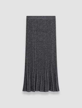 Lurex Knit Skirt Fold Over Detail