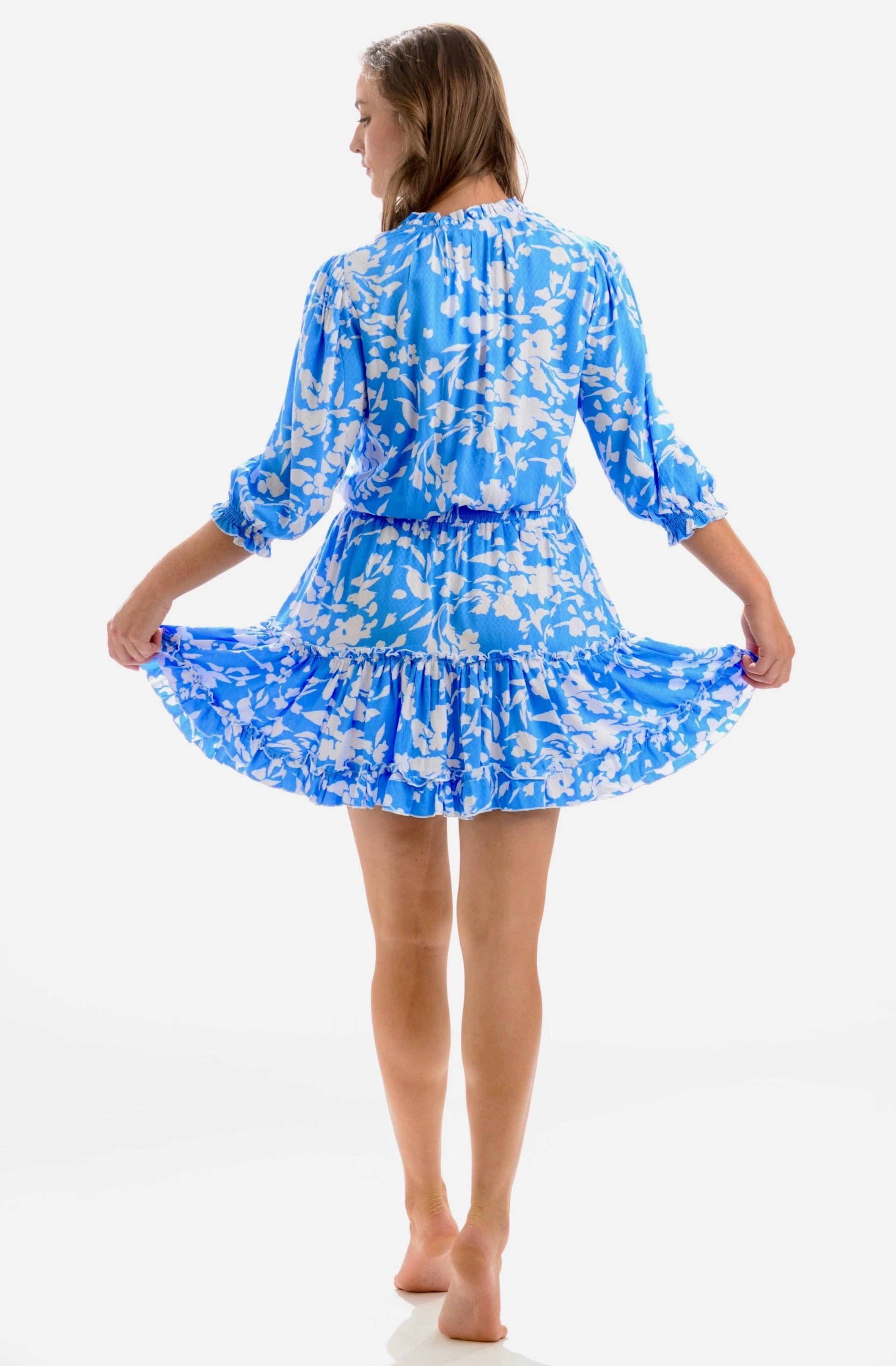 Work Look Trendy Silhouette Ibiza Dress / Cornflower Blue