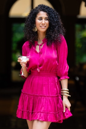 Natural Flow Ibiza Dress / Raspberry