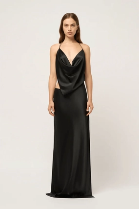 Iced Bias Maxi Dress Black Chic Layers