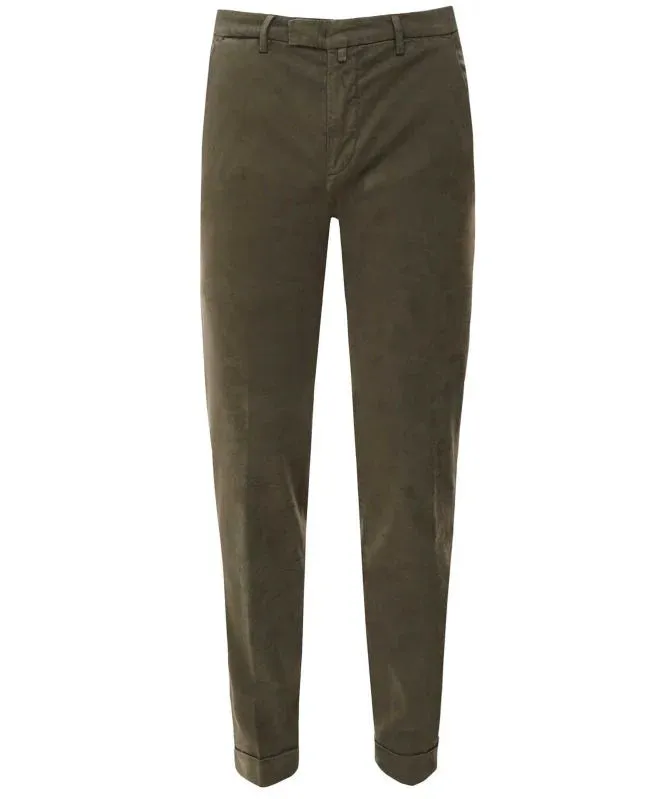 ID80175-Briglia Olive Textured Cotton Trouser