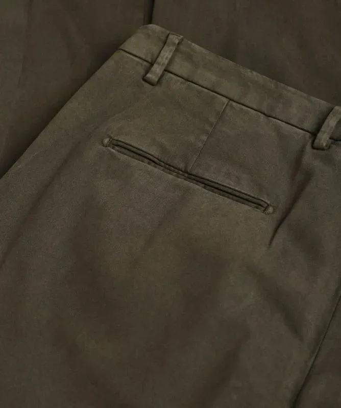 ID80175-Briglia Olive Textured Cotton Trouser
