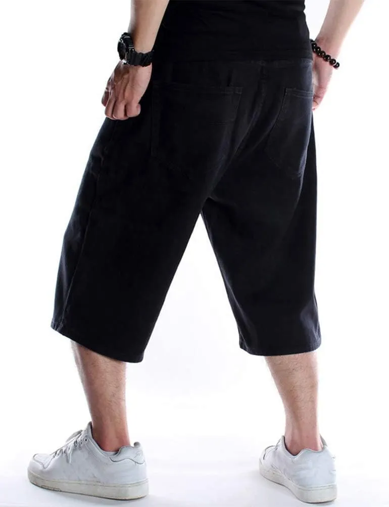 IDEALSANXUN Mens 3/4 Denim Shorts Big&Tall Loose Fit Jeans Shorts