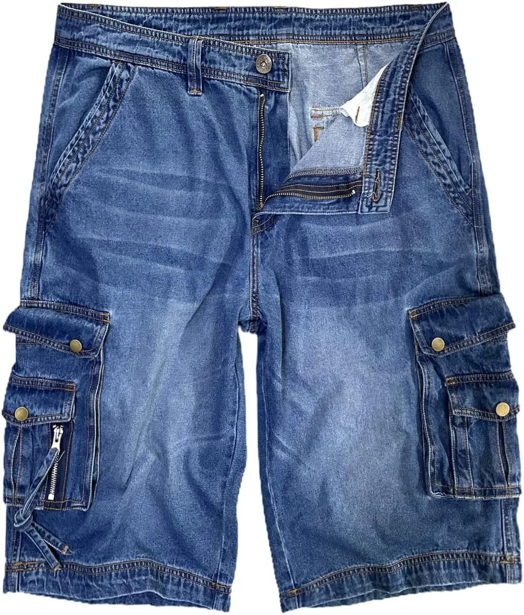 IDEALSANXUN Men's Casual Loose Fit Multi-Pockets Military Cargo Shorts