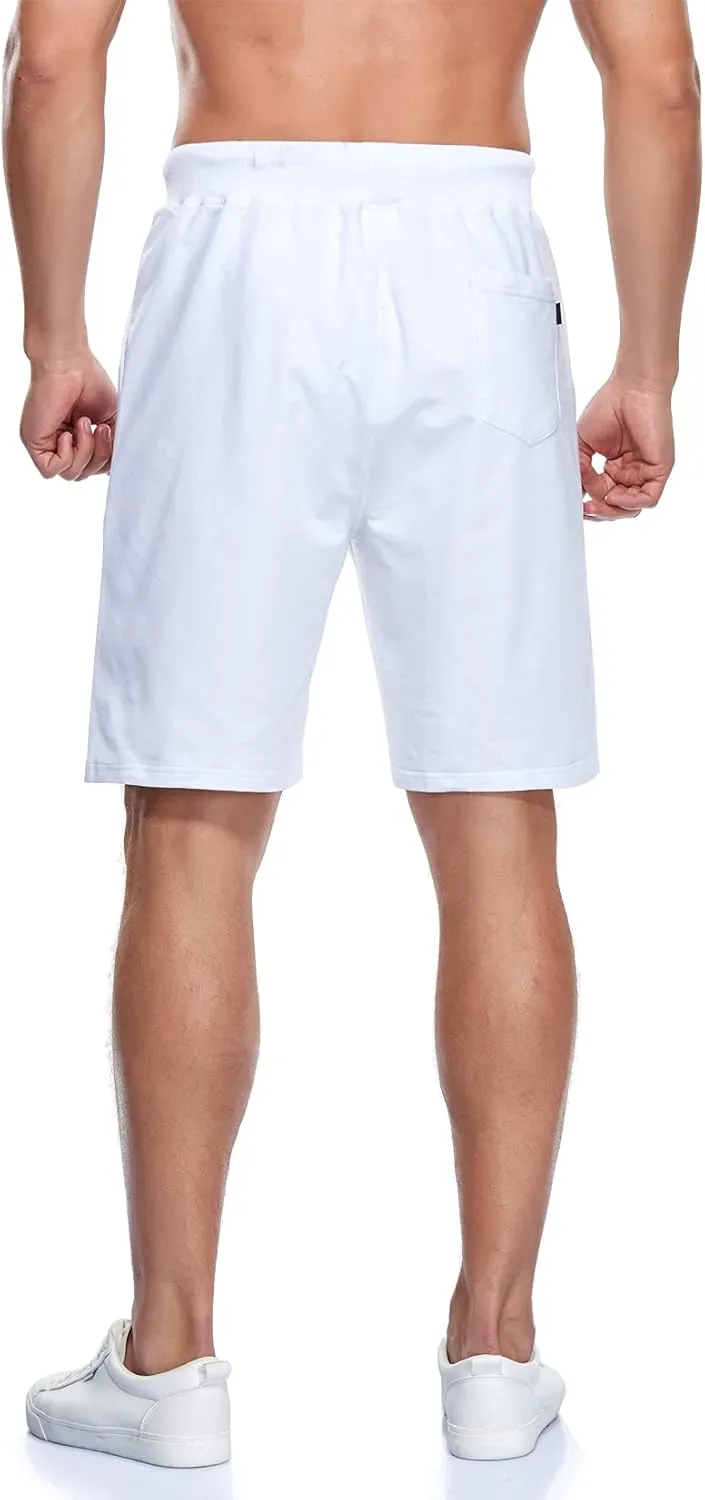 Immerguter Mens Shorts Adjustable Elastic Waist Casual Workout Shorts with Pockets