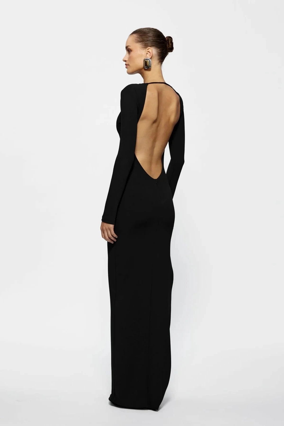 Unique Print Summer Ease Indie Gown Black