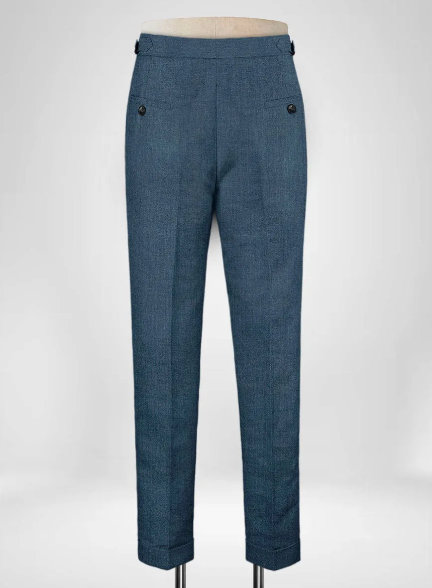 Indigo Blue Linen Highland Trousers