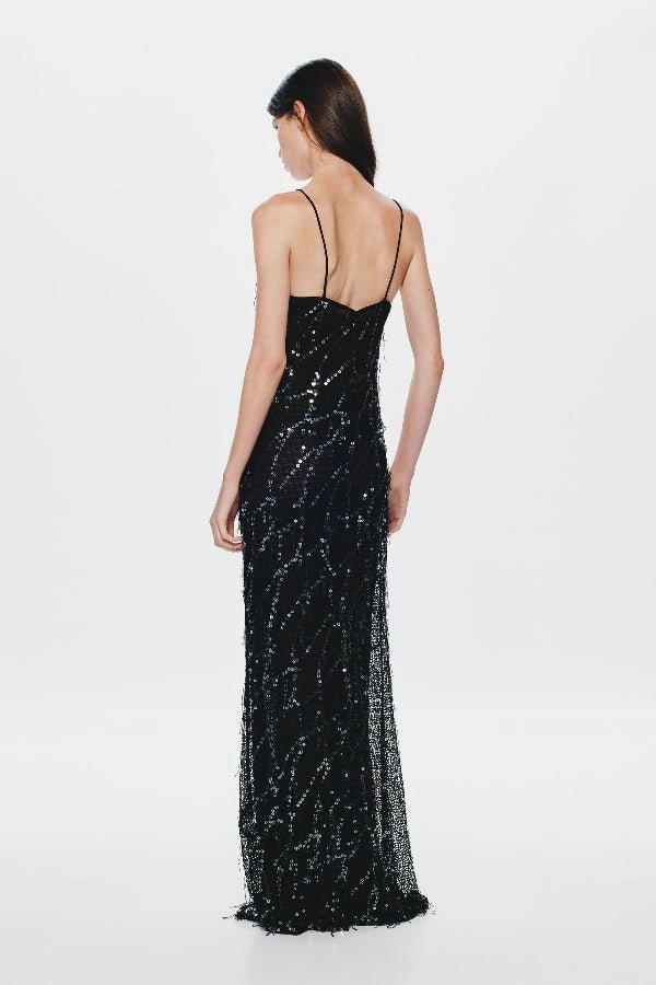 Refined Form The 'Onyx' Sequin Dress Black
