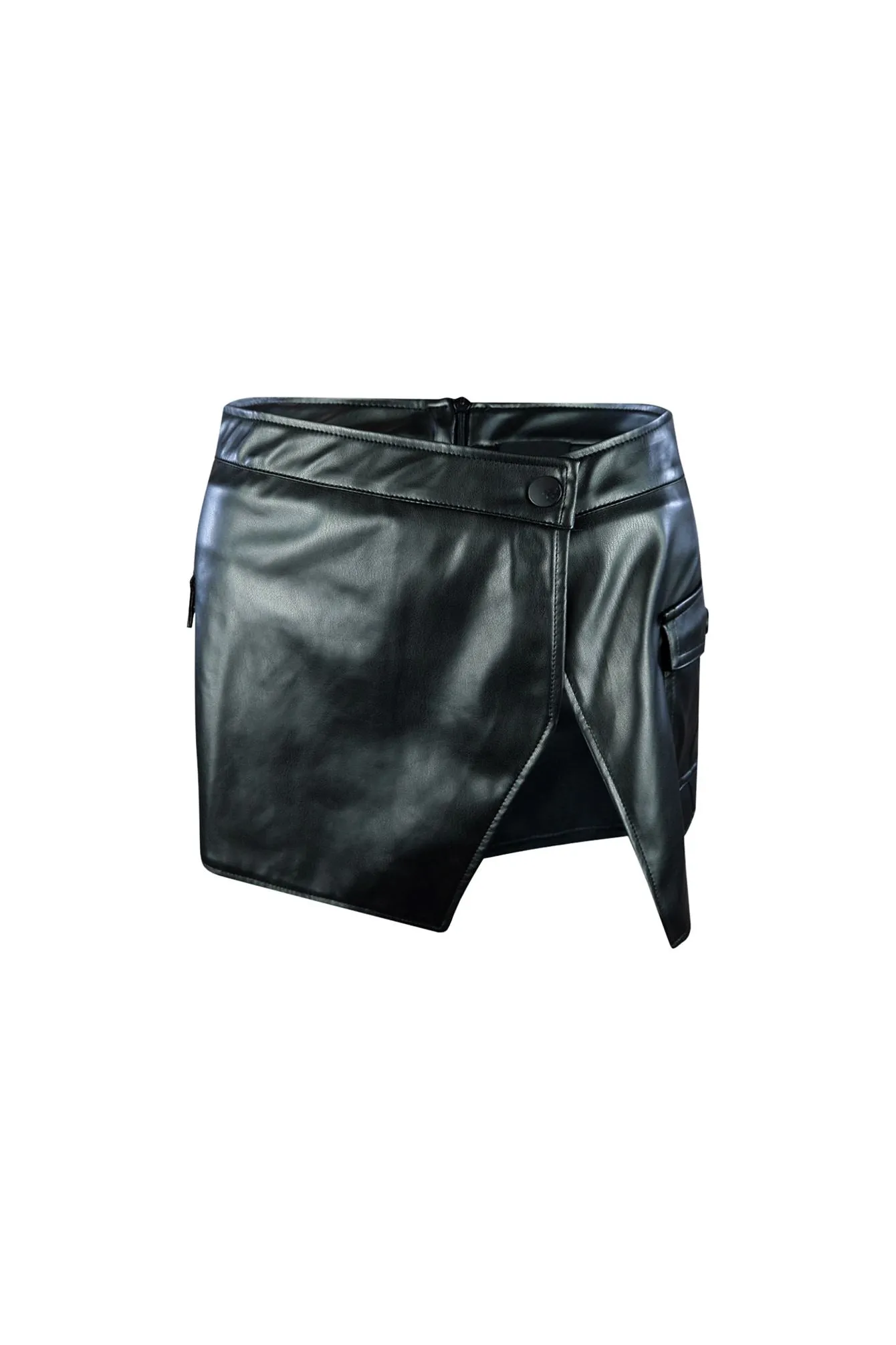 Insatiable Faux Leather Mini Cargo Skort