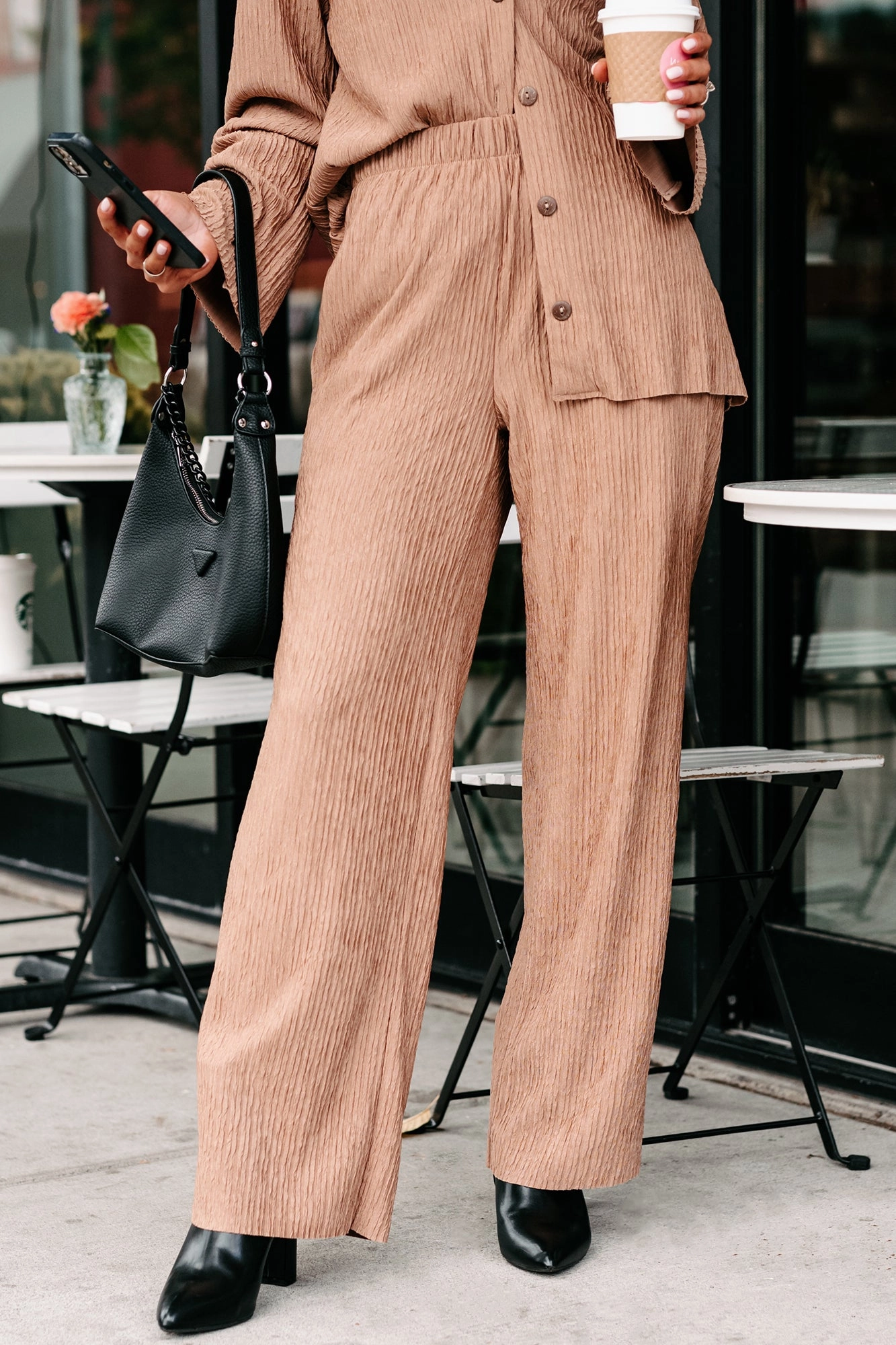 Interesting Scenarios Textured Wide Leg Pants (Coco) NonChafingLegs