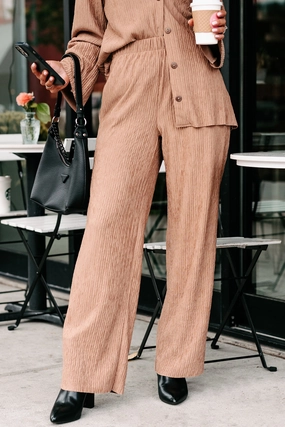 Interesting Scenarios Textured Wide Leg Pants (Coco) FourWayStretch