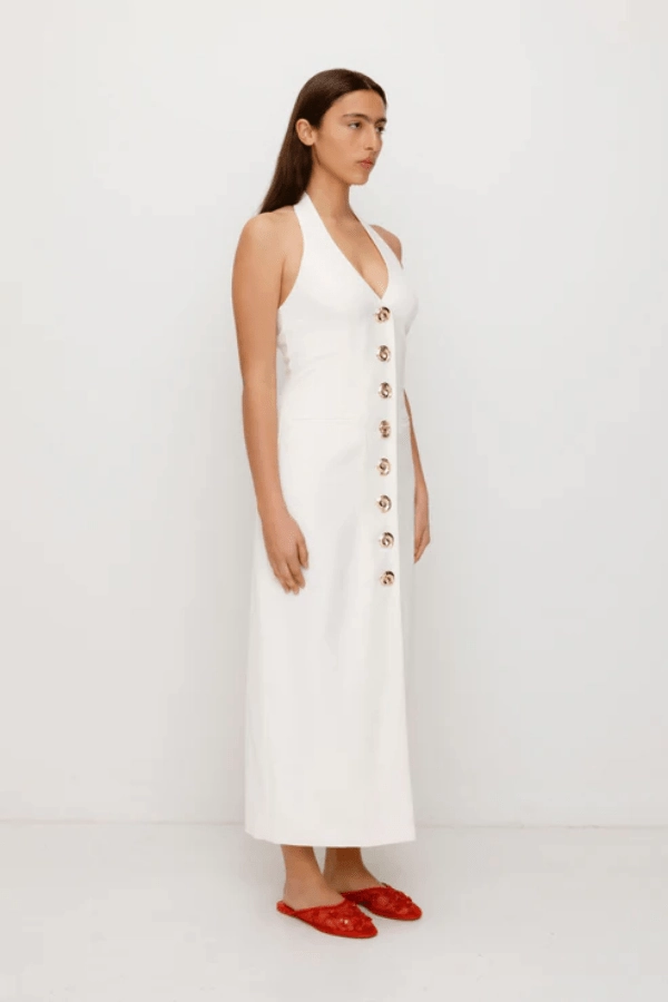 Irida Maxi Dress Ivory Minimalist Elegance
