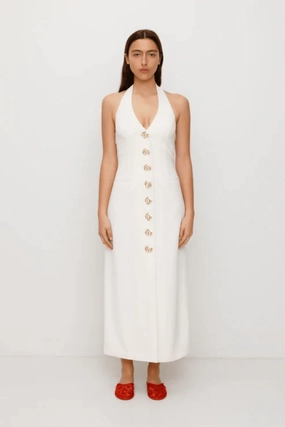 Irida Maxi Dress Ivory Minimalist fit-and-flare