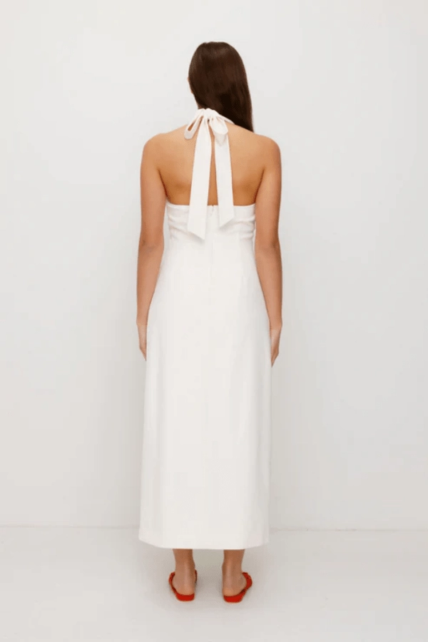 Irida Maxi Dress Ivory Tailored Elegance