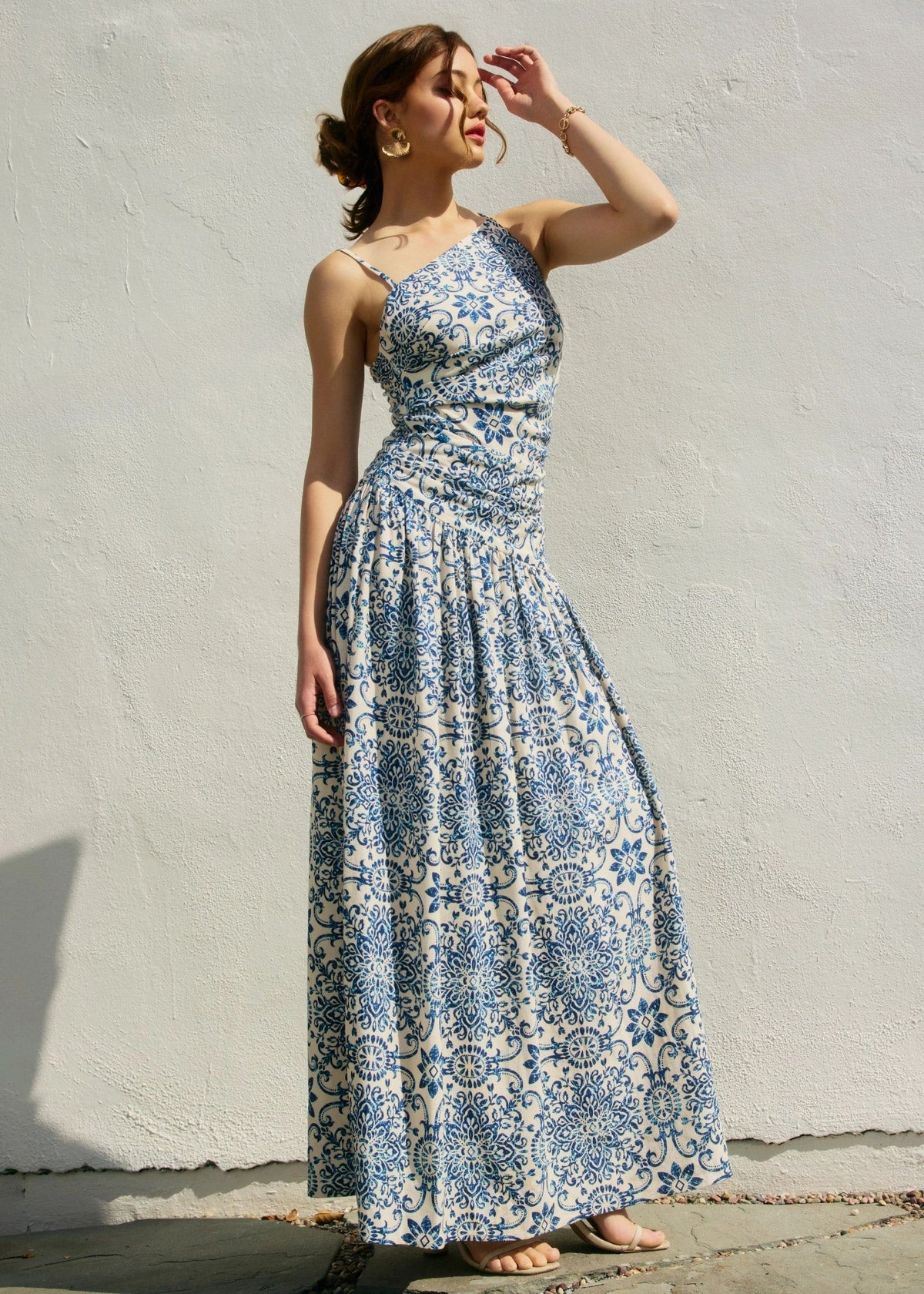 IRIS AZALEA MOSAIC ONE-SHOULDER MAXI DRESS Power Soft