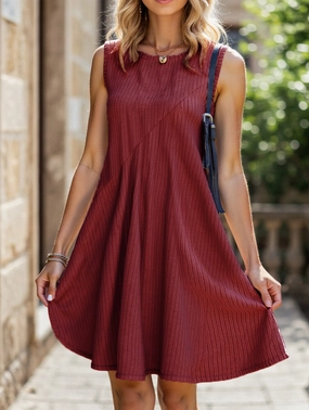 Irregular brushed stripe dress Magic Day Flattering Silhouette