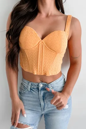 Irresistibly Me Textured Corset Top (Marigold) AntiPilling Technology