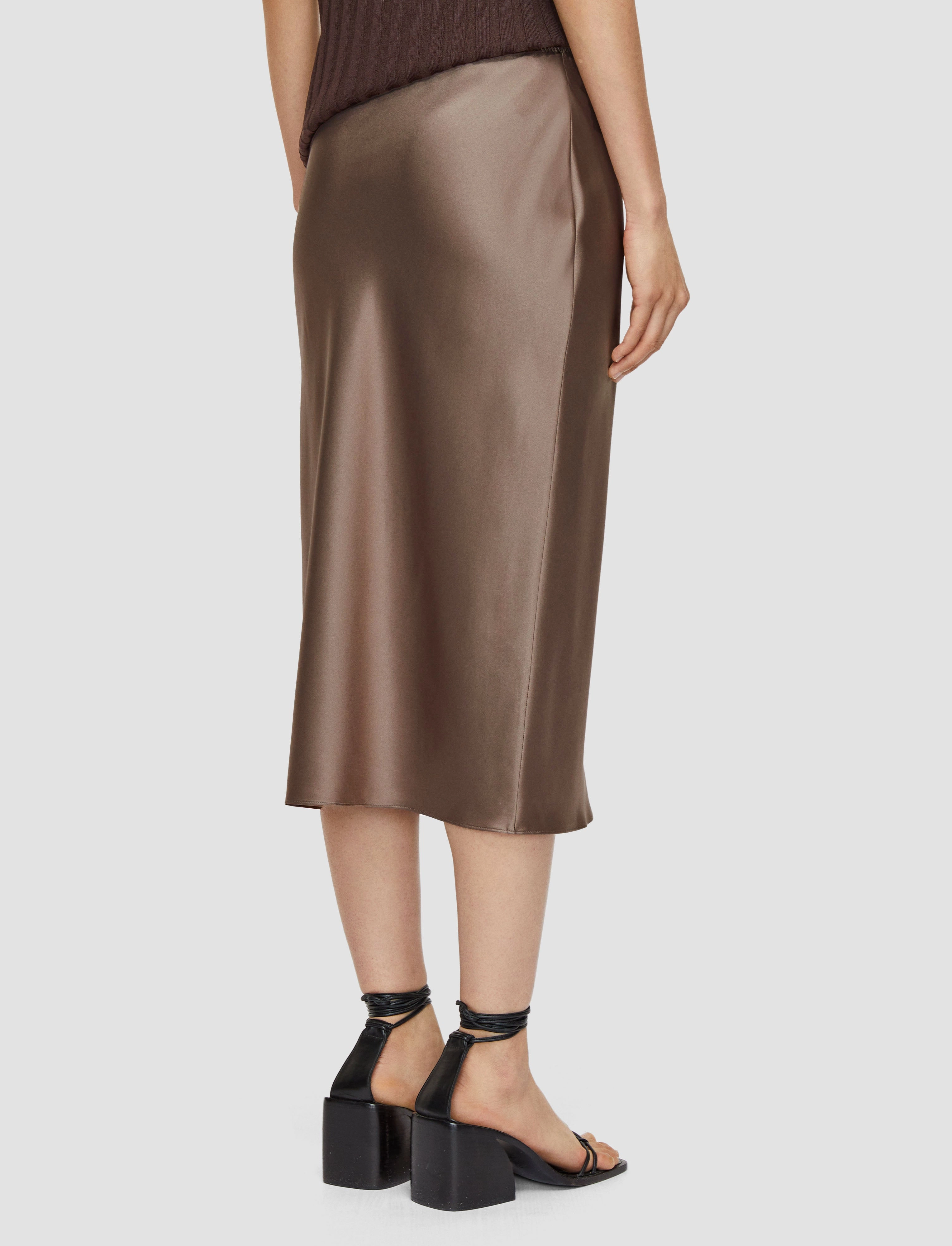 Tonal Layering Isaak Silk Satin Skirt