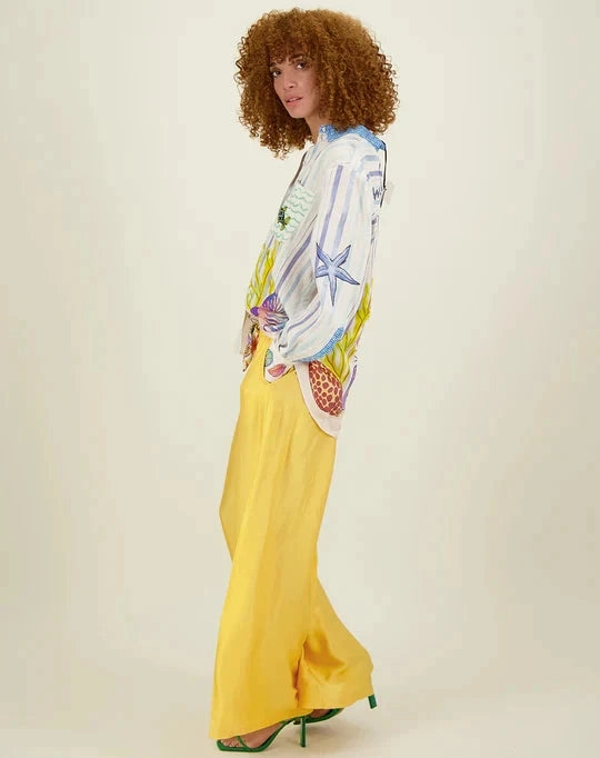 Isabel Printed Shirt Magic Ocean MoistureWicking Fabric