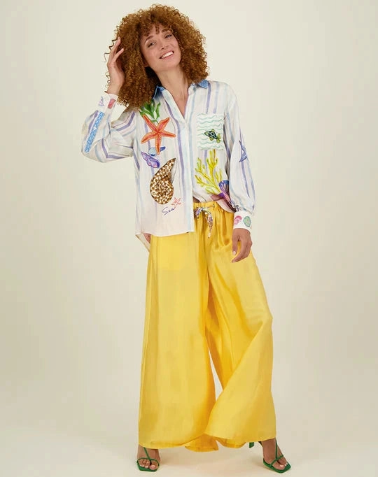 Isabel Printed Shirt Magic Ocean Light Reflective Printing Flexible Neckline