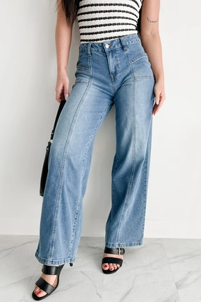 Timeless Wear Ivana High Rise Wide Leg Almost Famous Jeans (Medium)