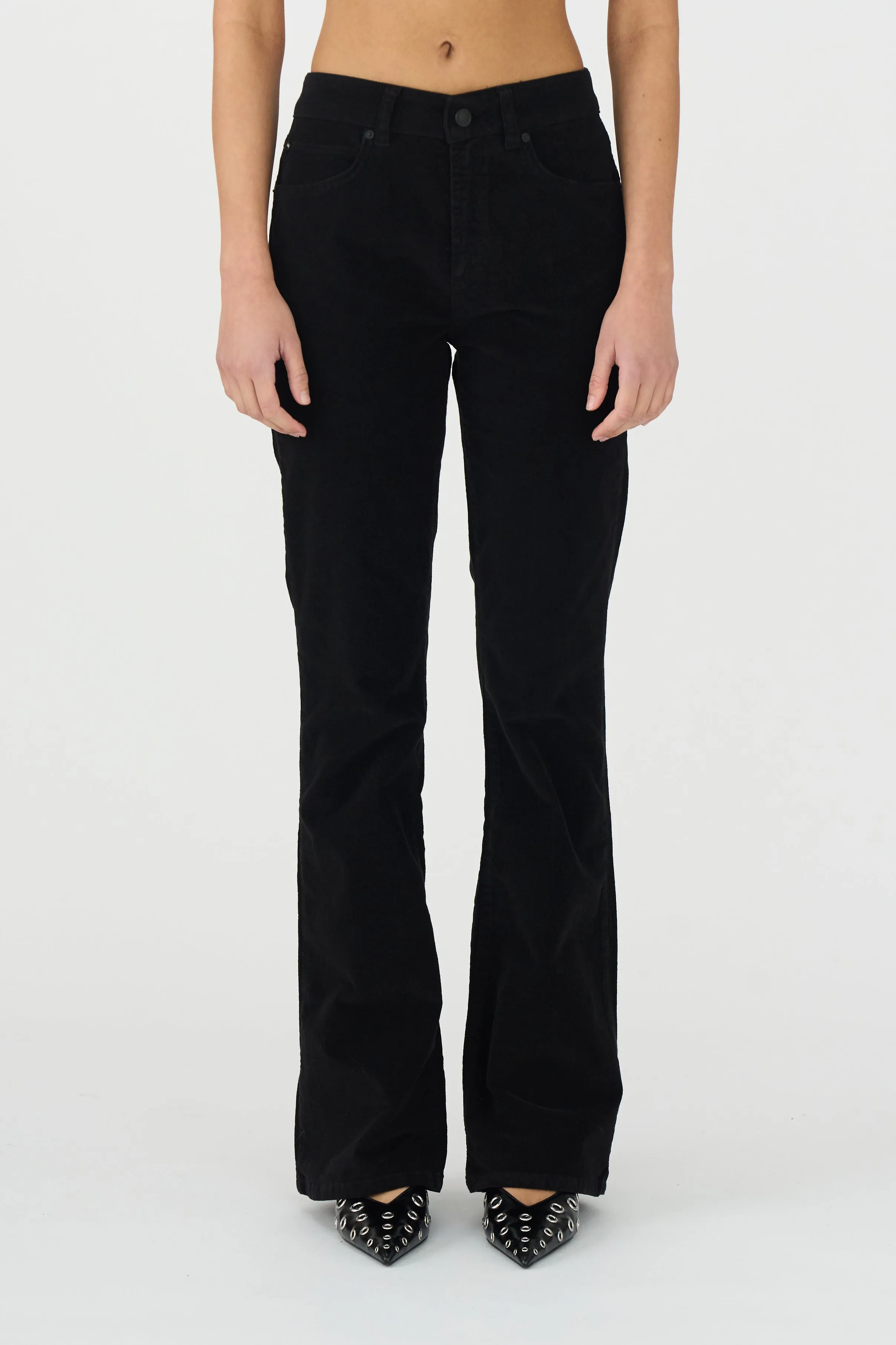 IVY-Tara Flare Jeans Baby Cord - Black