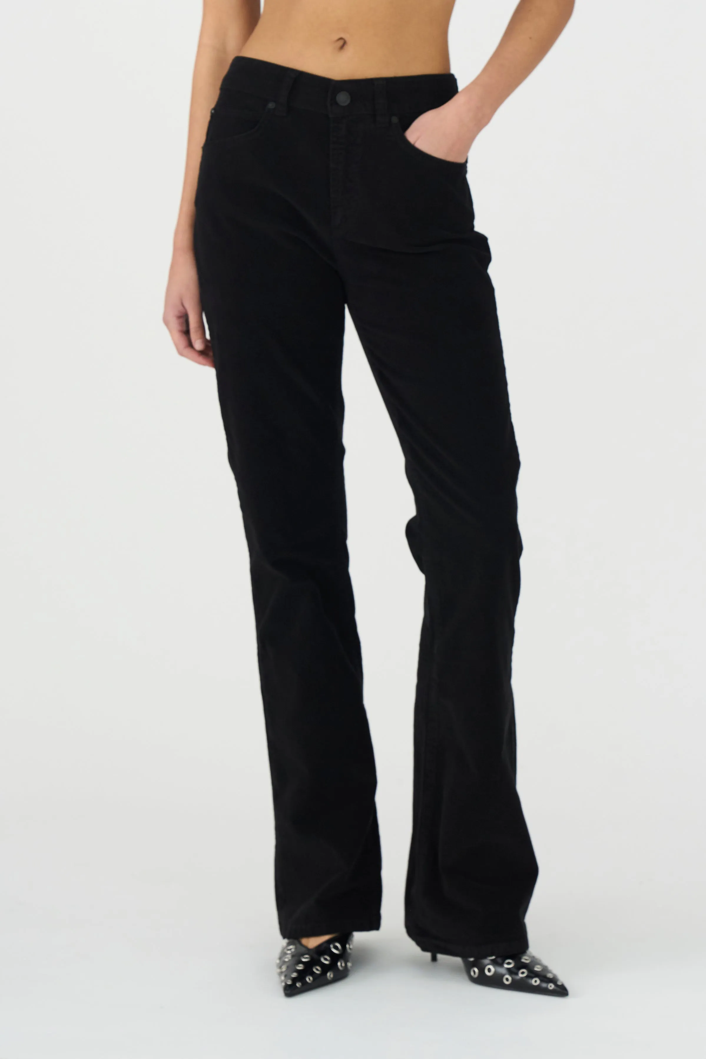 IVY-Tara Flare Jeans Baby Cord - Black