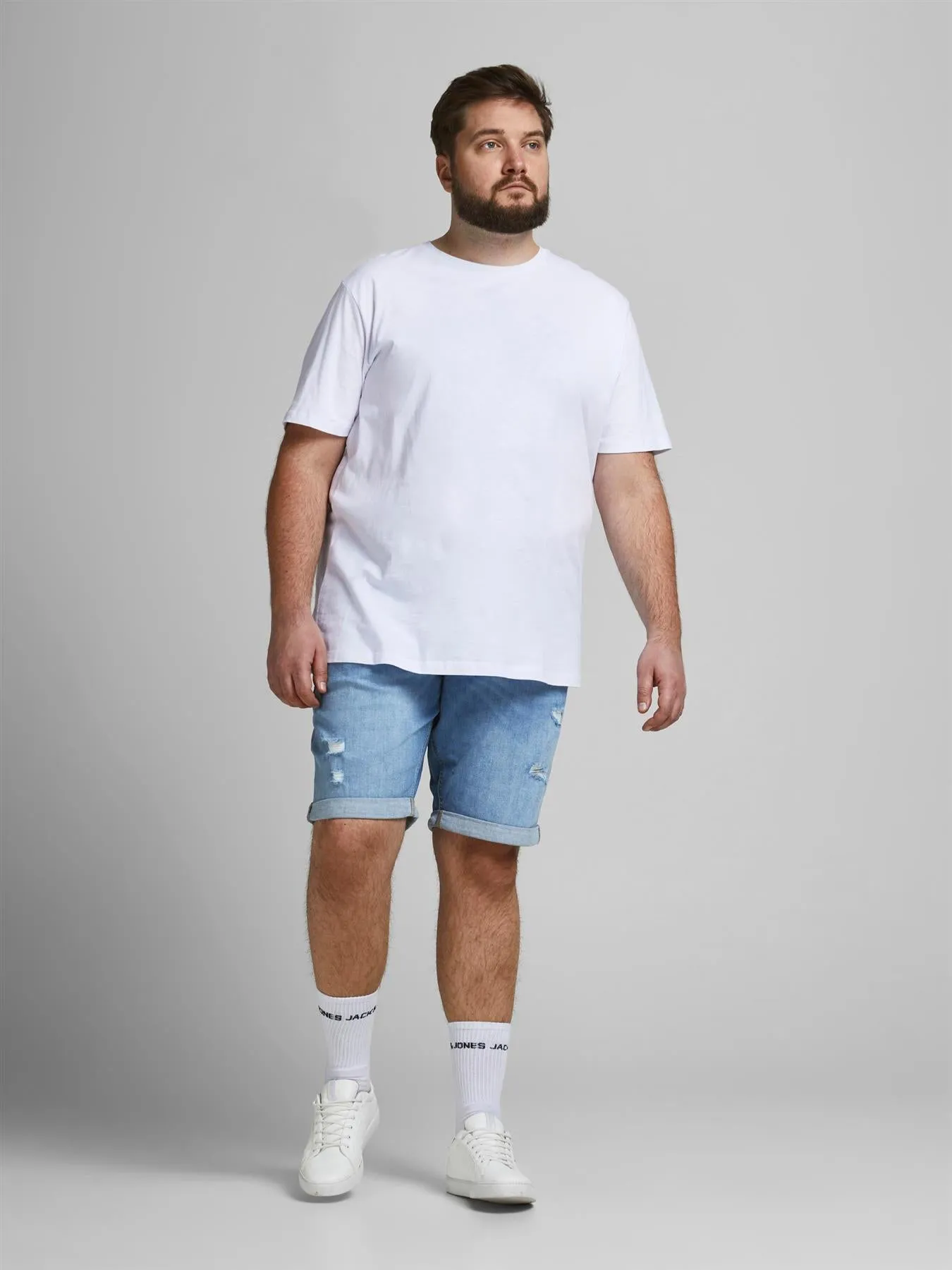 Jack & Jones Mens Plus Size Shorts in Lightwash