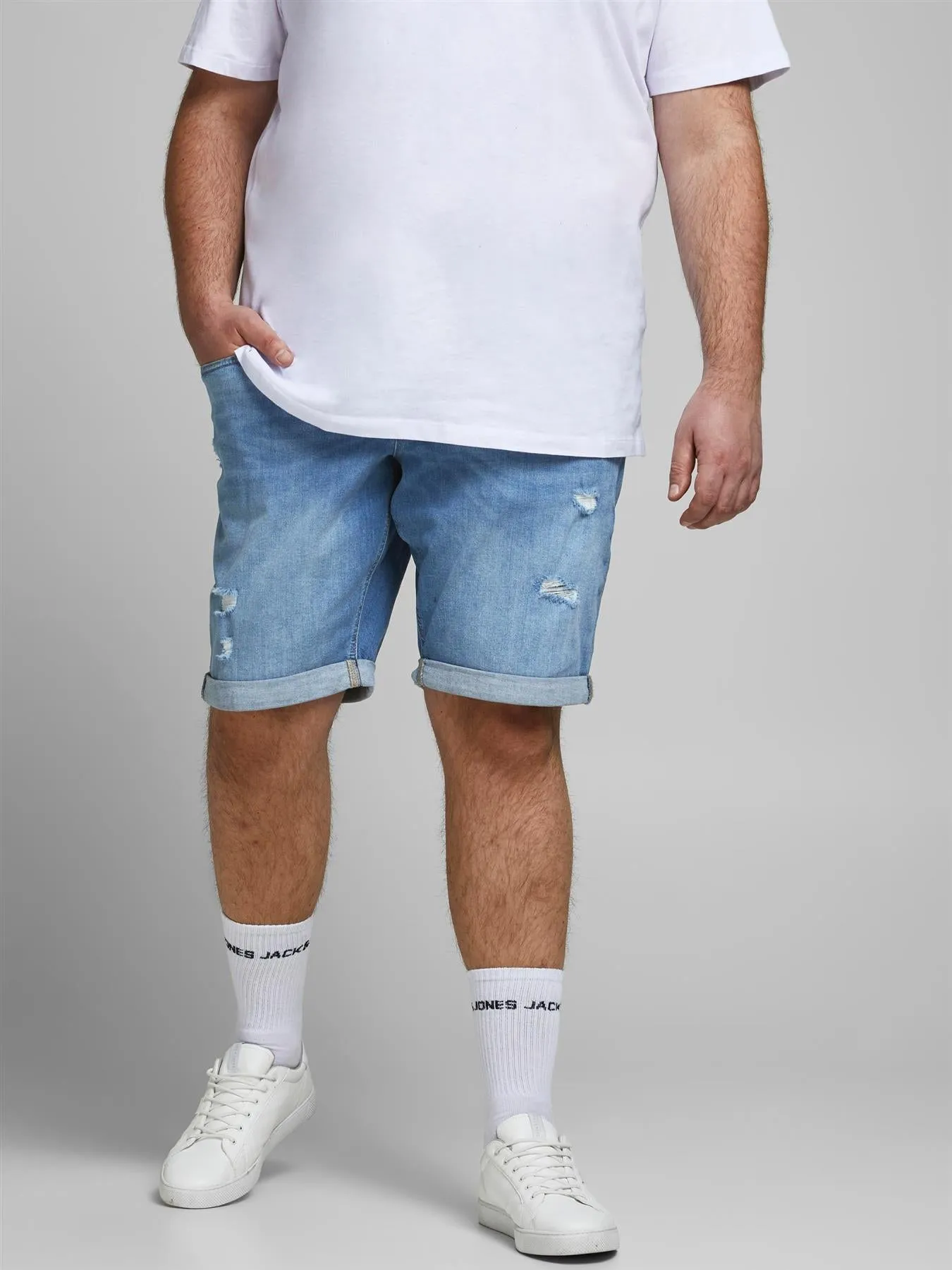 Jack & Jones Mens Plus Size Shorts in Lightwash