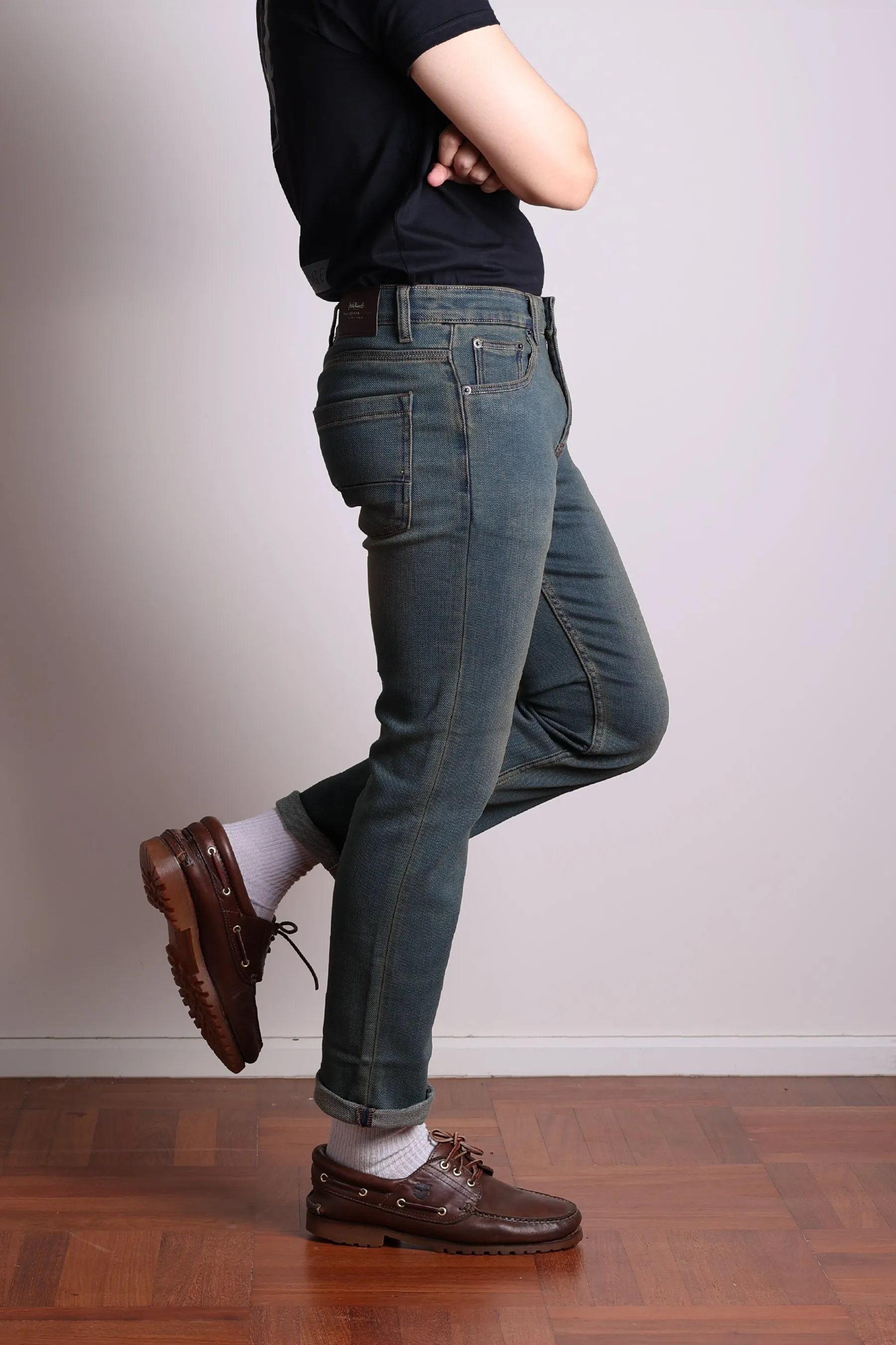 Jack Russel - Men Jeans - Klassik J-1189 Slim Fit Rust Blue Fade