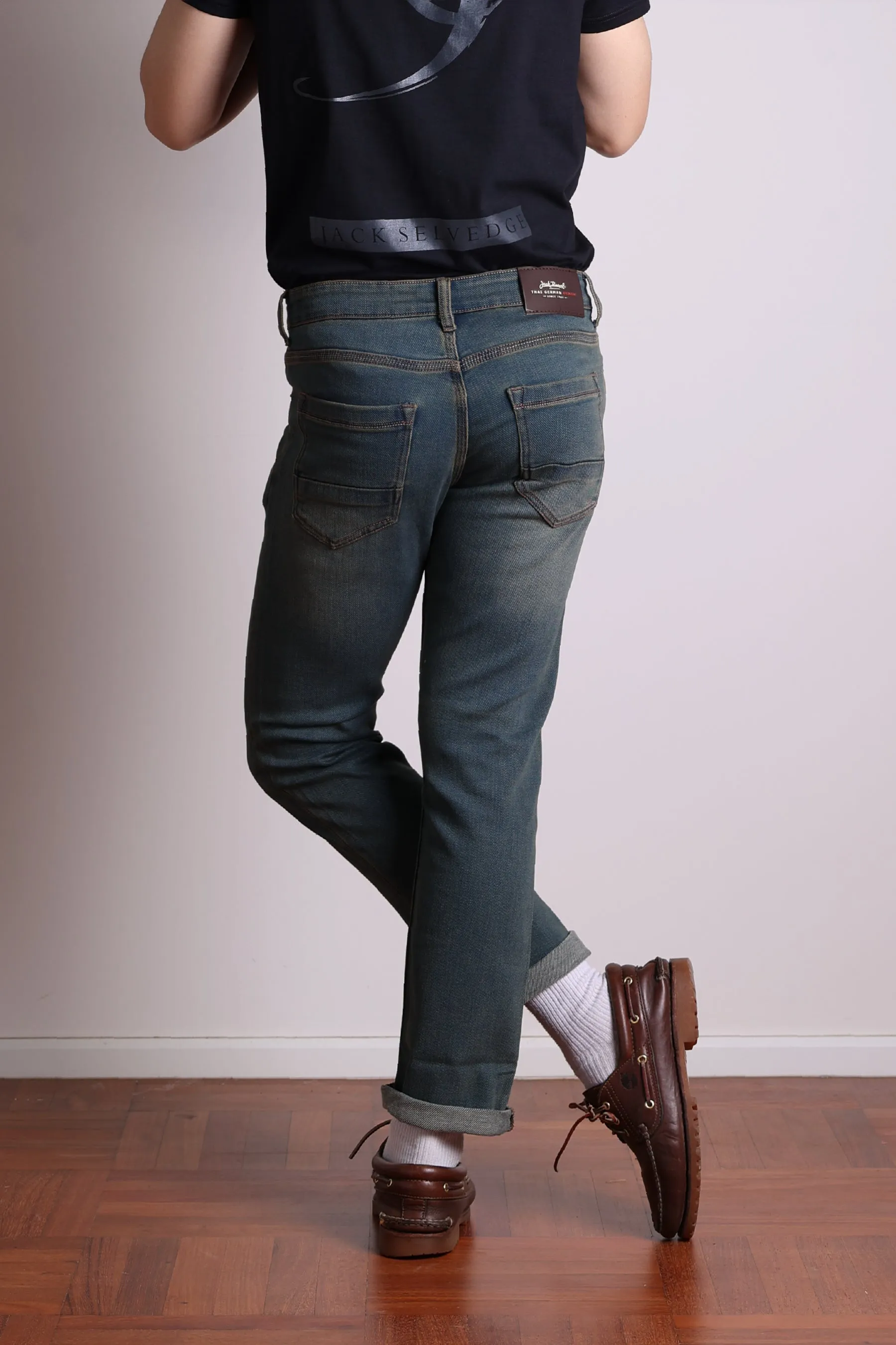 Jack Russel - Men Jeans - Klassik J-1189 Slim Fit Rust Blue Fade