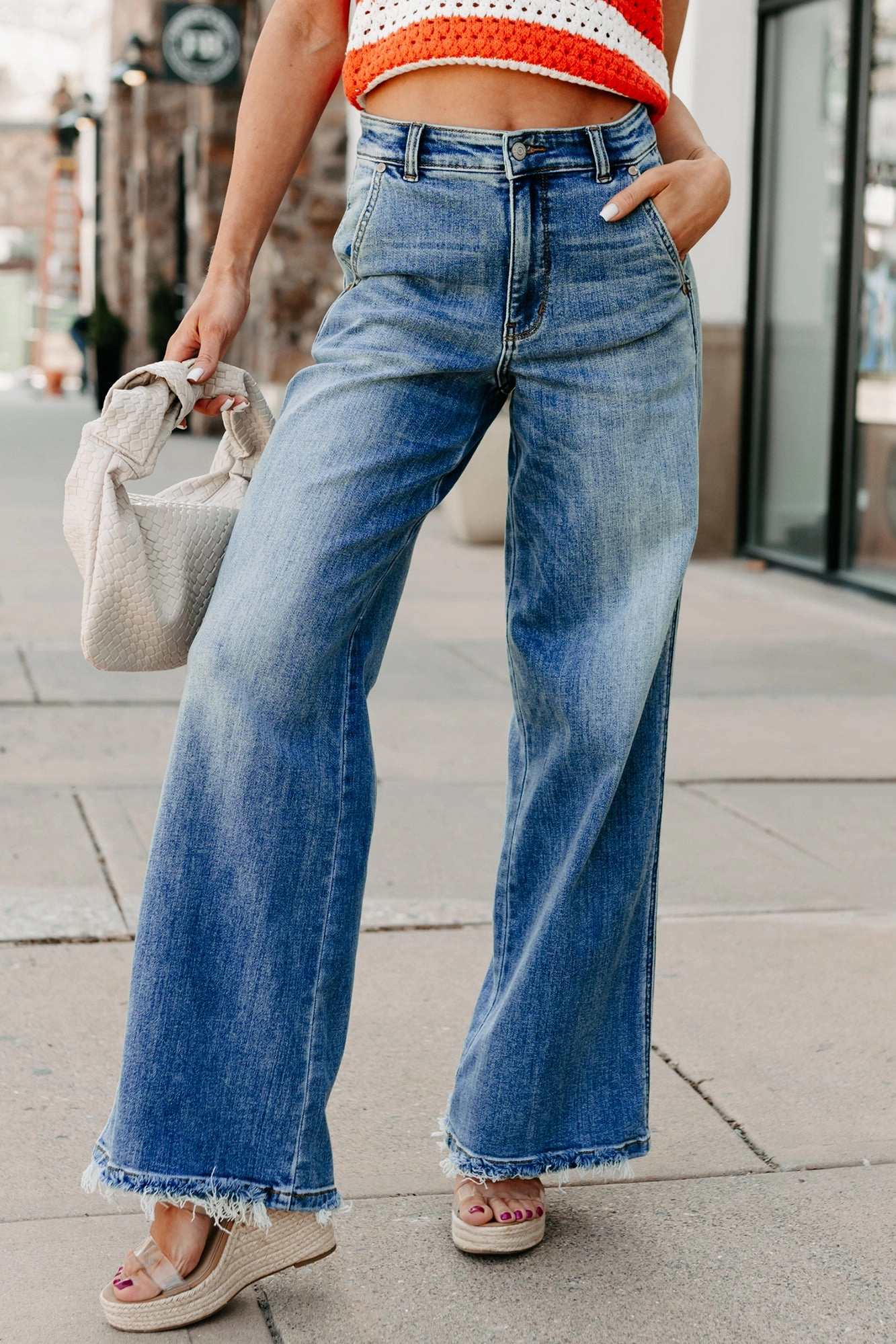 Jack High Rise Wide Leg Judy Blue Jeans (Medium) No Gap Waist Construction