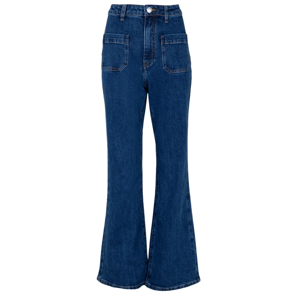 Jeans Flared De Tiro Alto