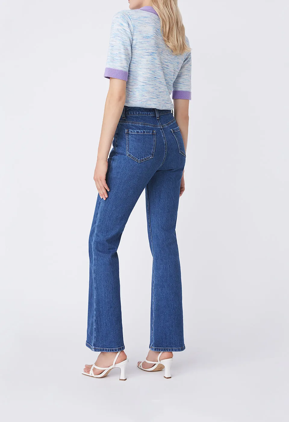Jeans Flared De Tiro Alto