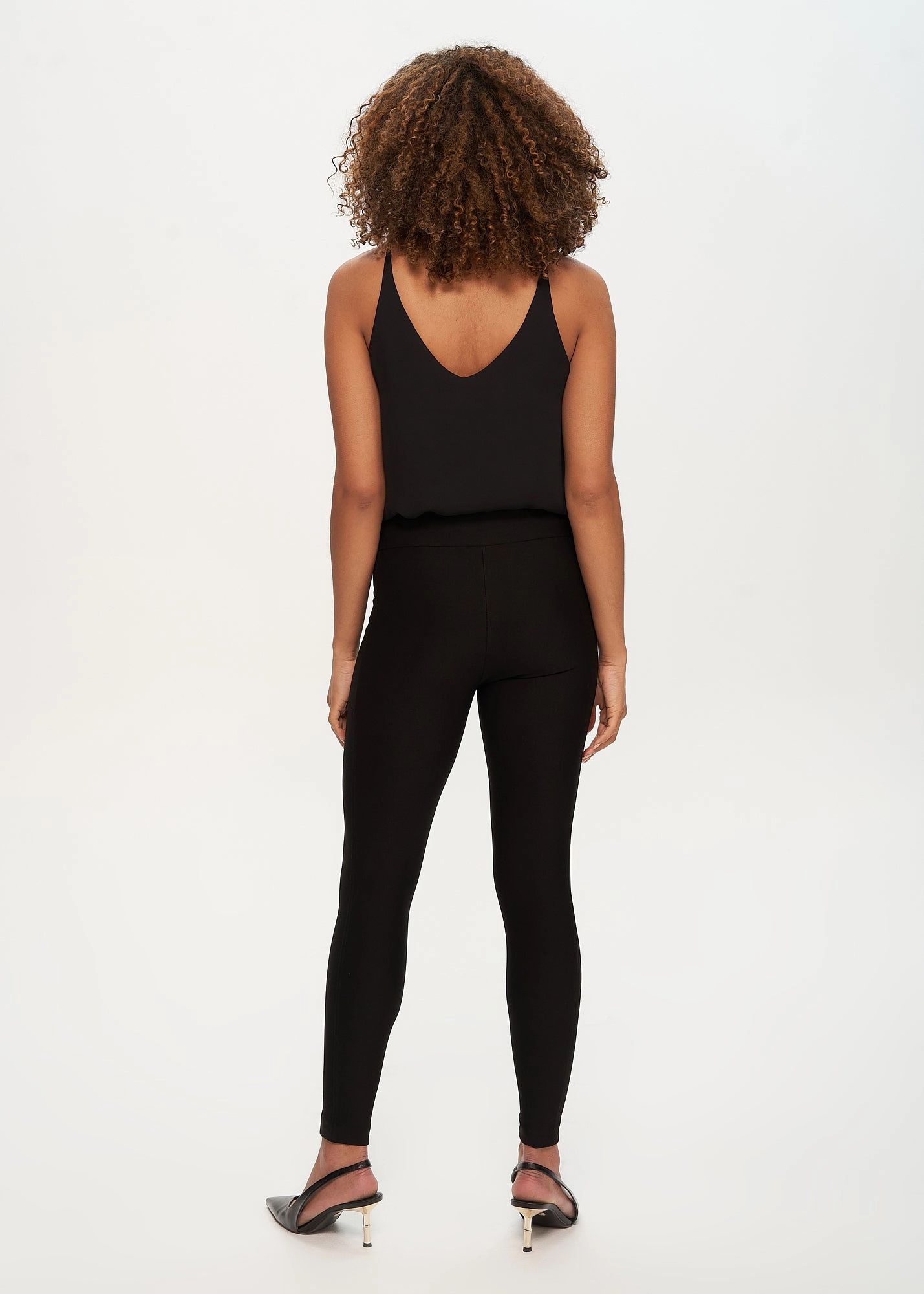 Breathable fabric Jessica Black Biker Pant With Side Pockets