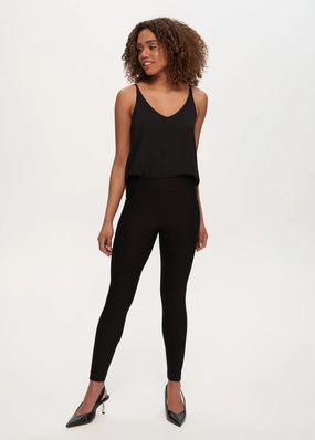 Compact Fit Jessica Black Biker Pant With Side Pockets