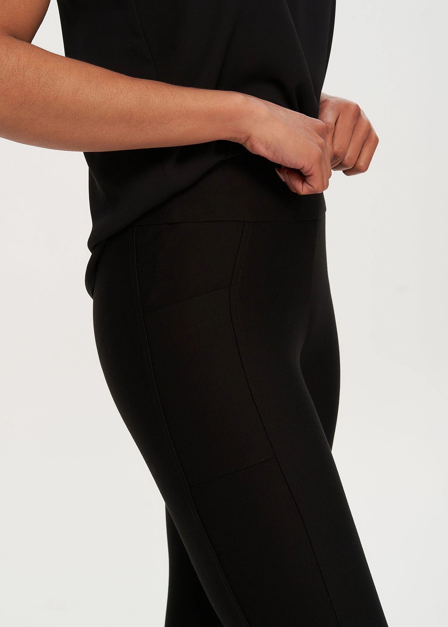Jessica Black Biker Pant With Side Pockets Durable Seams