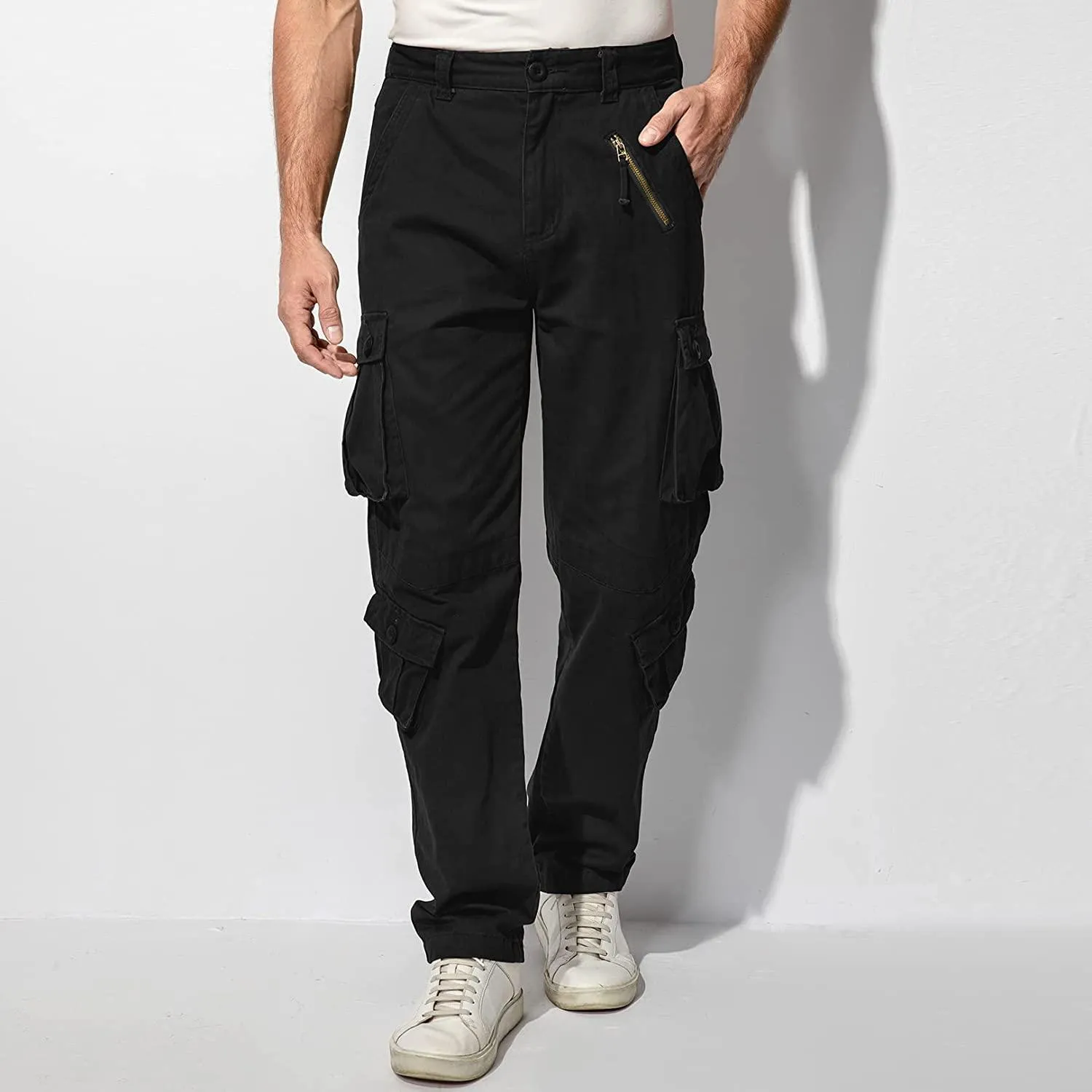 Jessie Kidden Men's Combat Camo Cargo Trousers Camouflage Army Military Tactical Work Pants