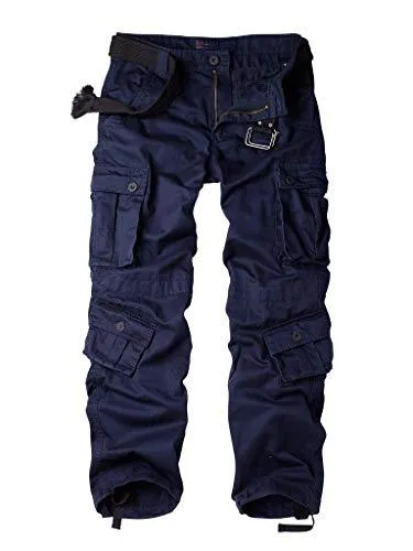 Jessie Kidden Men's Combat Camo Cargo Trousers Camouflage Army Military Tactical Work Pants