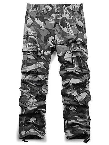 Jessie Kidden Men's Combat Camo Cargo Trousers Camouflage Army Military Tactical Work Pants