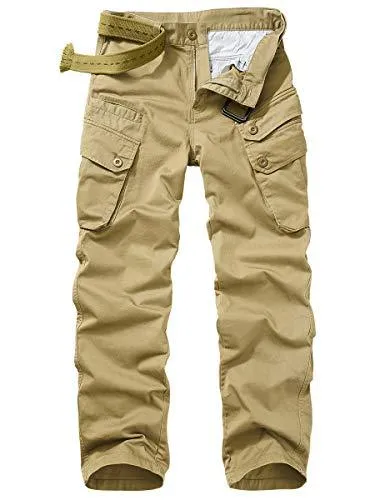 Jessie Kidden Men's Combat Camo Cargo Trousers Camouflage Army Military Tactical Work Pants