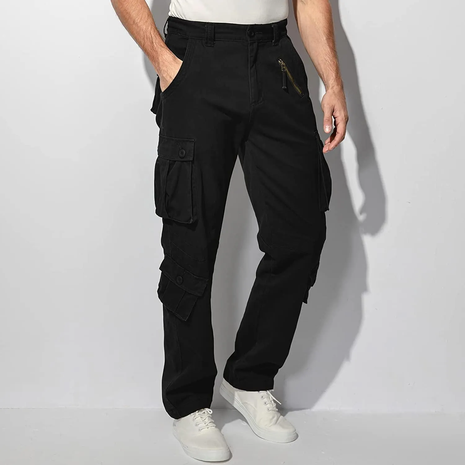 Jessie Kidden Men's Combat Camo Cargo Trousers Camouflage Army Military Tactical Work Pants