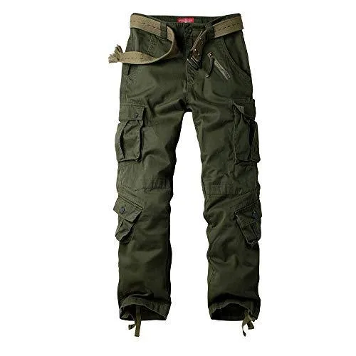 Jessie Kidden Men's Combat Camo Cargo Trousers Camouflage Army Military Tactical Work Pants