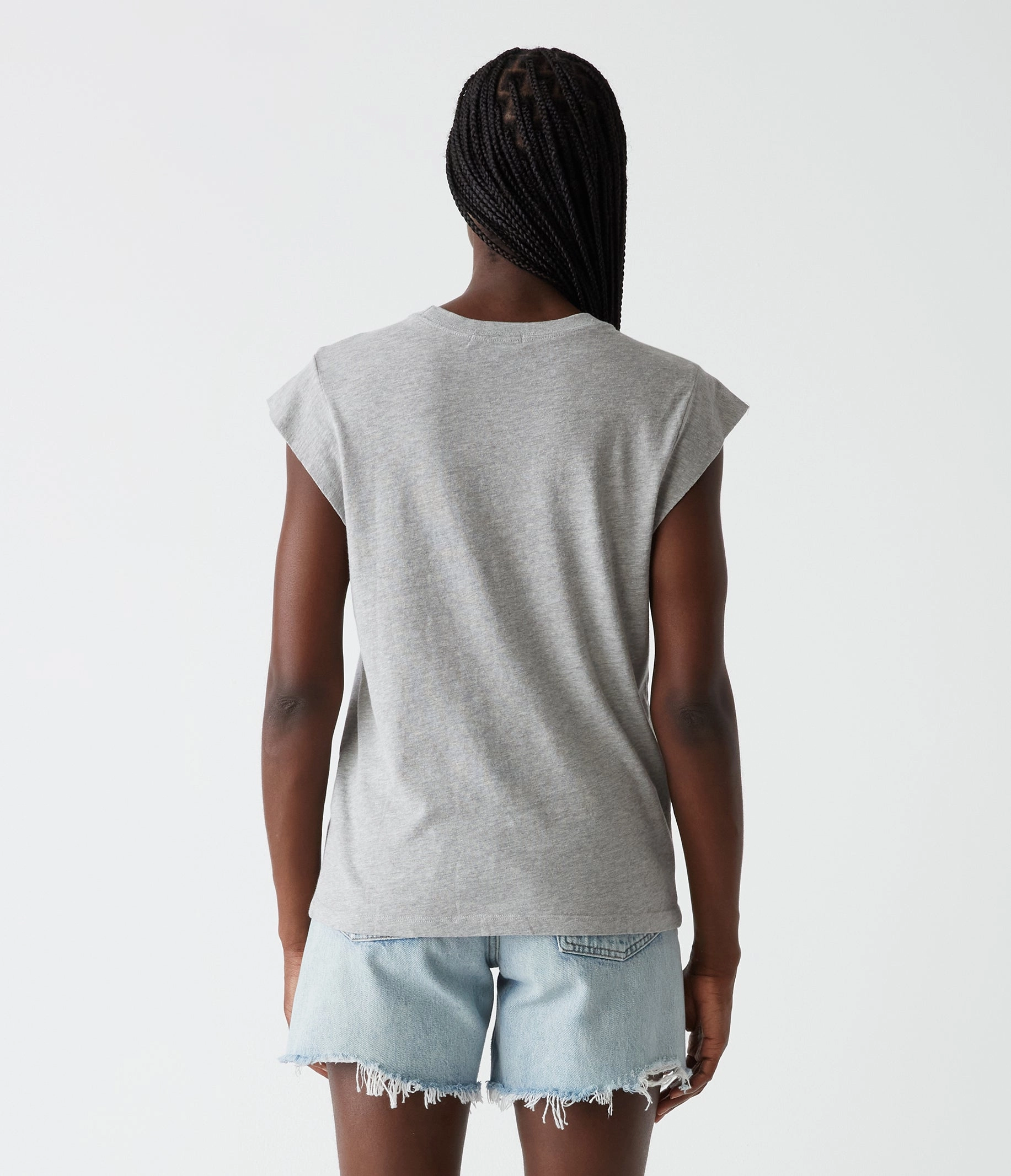Biodegradable Fiber Blend Stretch Blouse JOEY POWER SHOULDER TEE