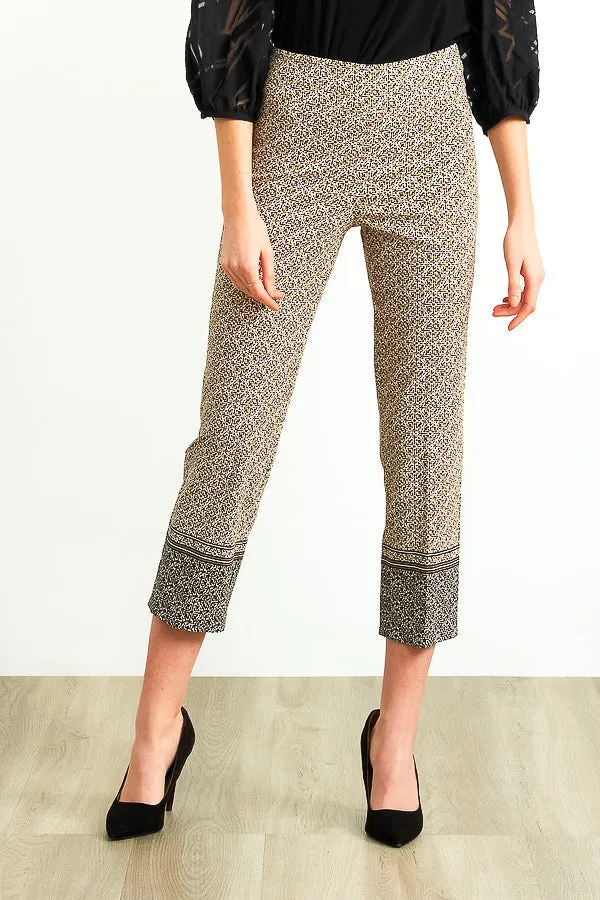 Joseph Ribkoff 212167 Black/Taupe Geometric Print Pull On Pants