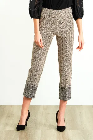 Joseph Ribkoff 212167 Black/Taupe Geometric Print Pull On Pants