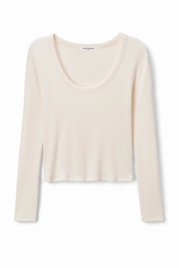 JOSIE 2X1 SWEATER RIB LS UNECK retro look