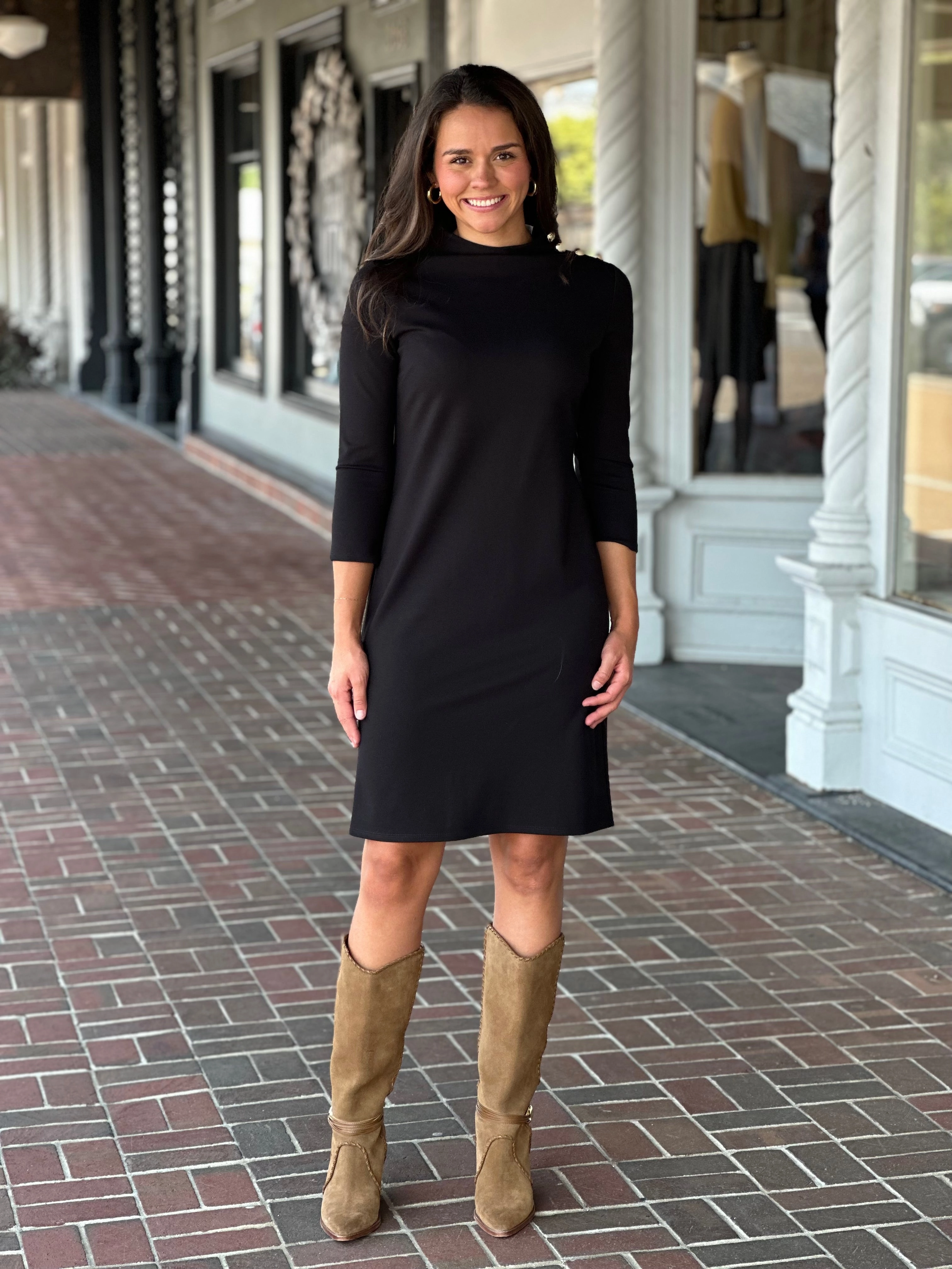 Jude Connally Gertie Dress in Black Gold Fashion-Forward Fit City Mood