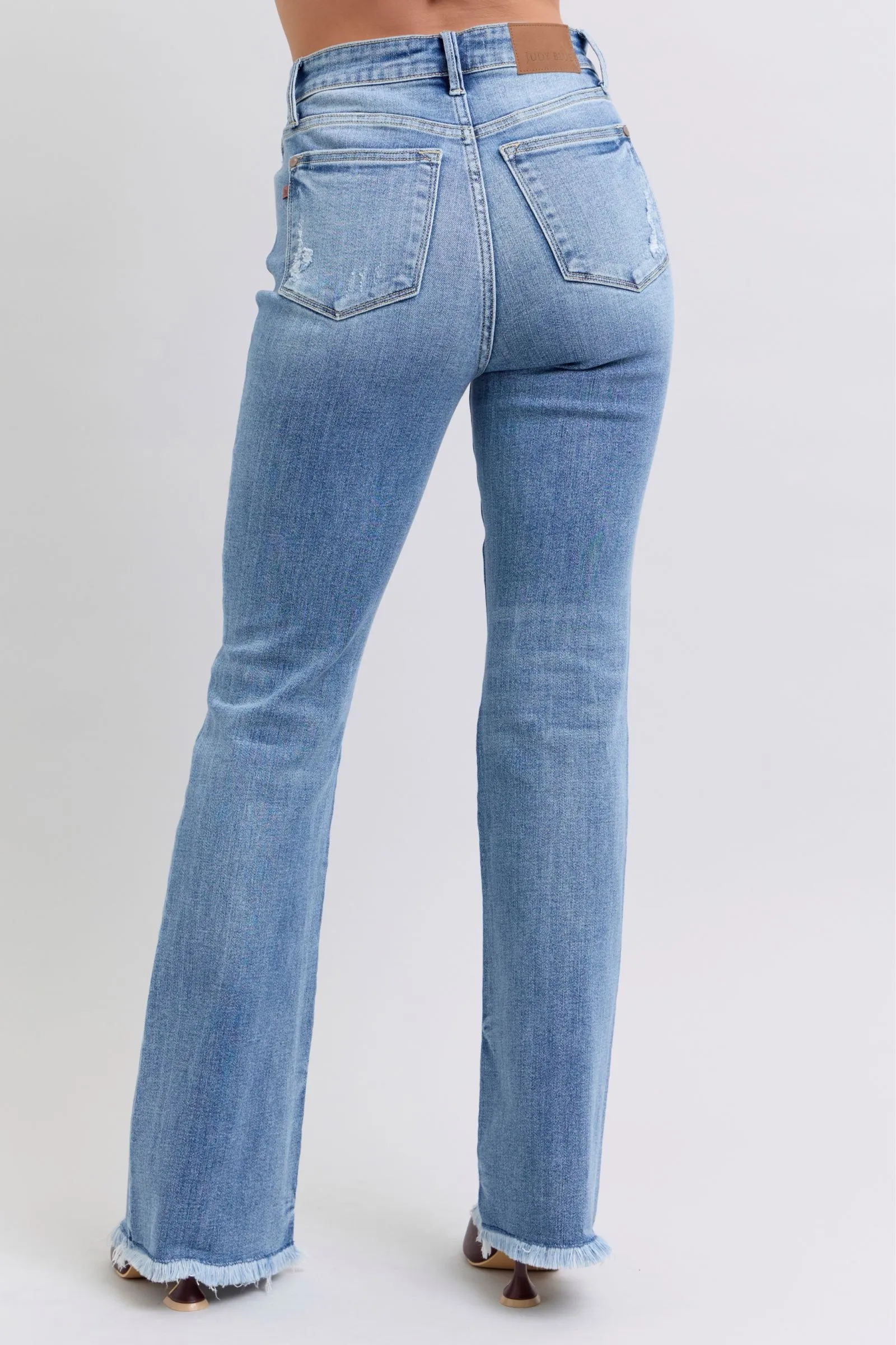 JUDY BLUE Bootcut Fray Hem Jean
